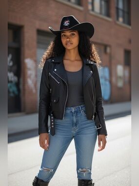 Ed Hardy Unisex Black Western Cowboy Hat